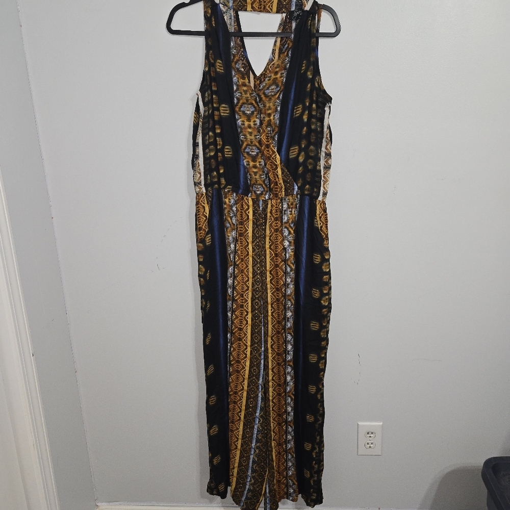 AA12 Spoon Sleeveless Overall Jumpsuit Women‎ Pull On Loose Size XL
